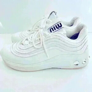 Miu Miu Crystal-Embellished Chunky Sneakers